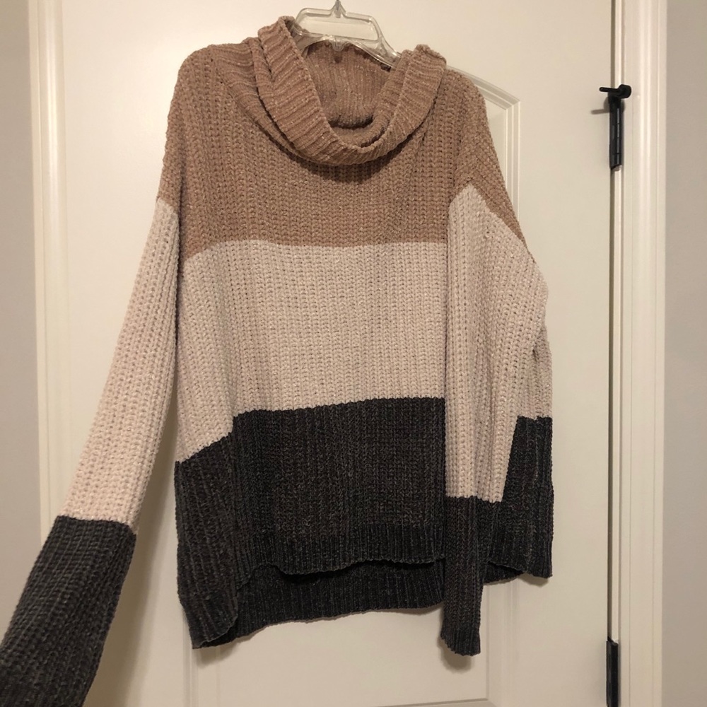 Bella Rose Boutique Chenille Color Block Sweater